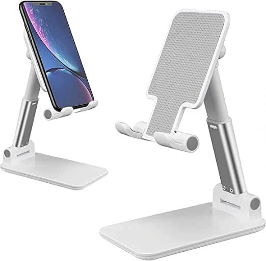 Suporte Para Celular Modelo de Mesa Articulado Ajustável Branco